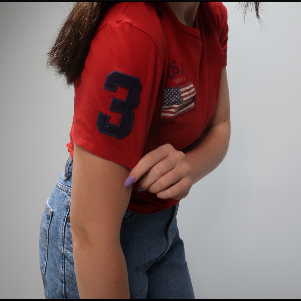 Red Polo Ralph Lauren USA tee
